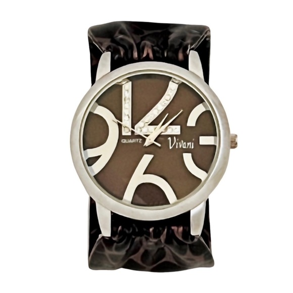 VIVANI • Vintage Animal Cheetah Print Band Safari Watch - Picture 1 of 6